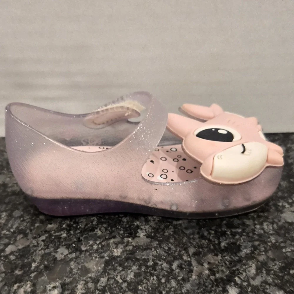 Mini Melissa Ultragirl Baby Shark Pink‎ Glitter Jelly Shoes Toddler Mary Janes